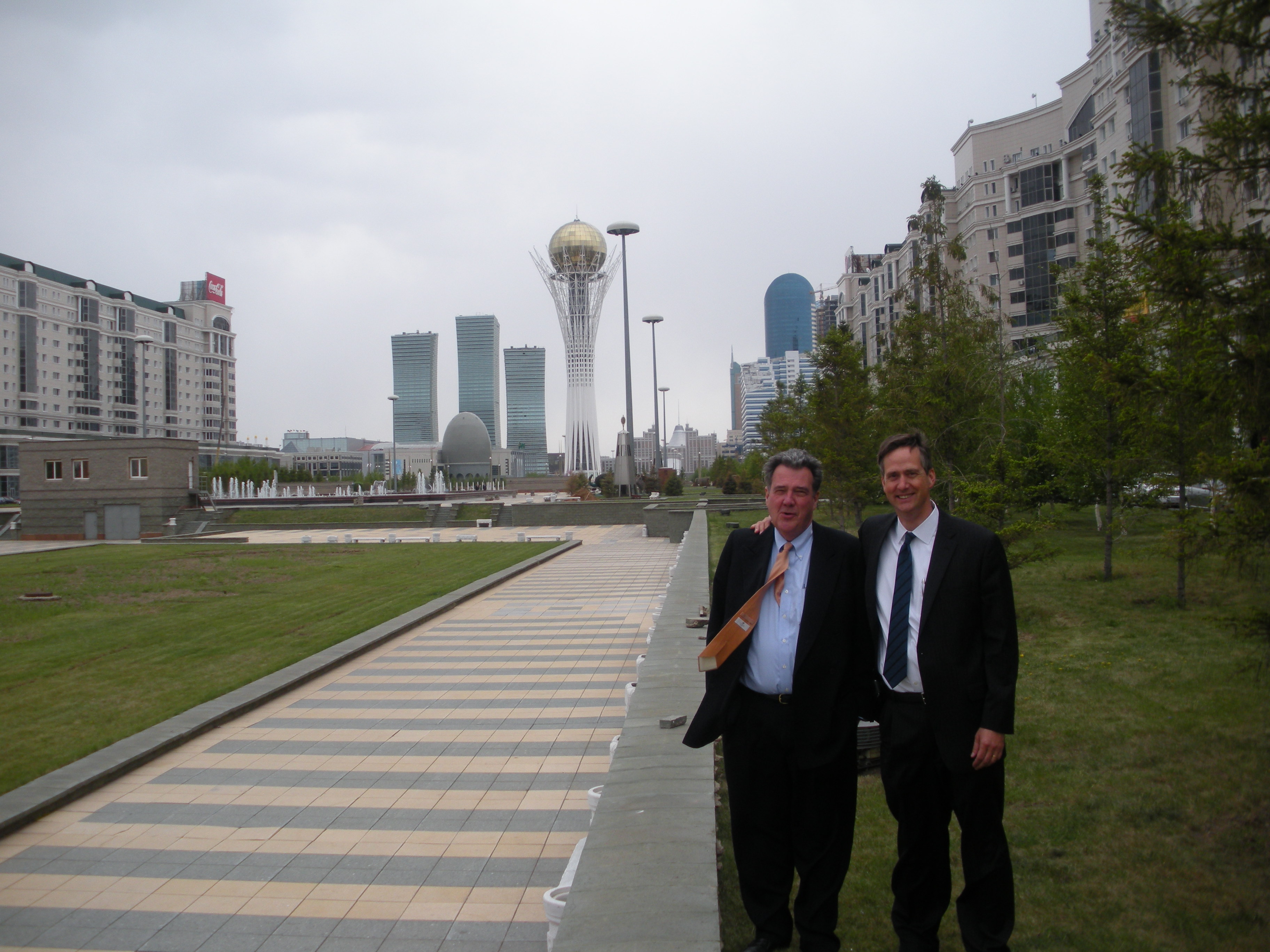 Professors Alan Ruby and Matt Hartley in Kazakhstan.