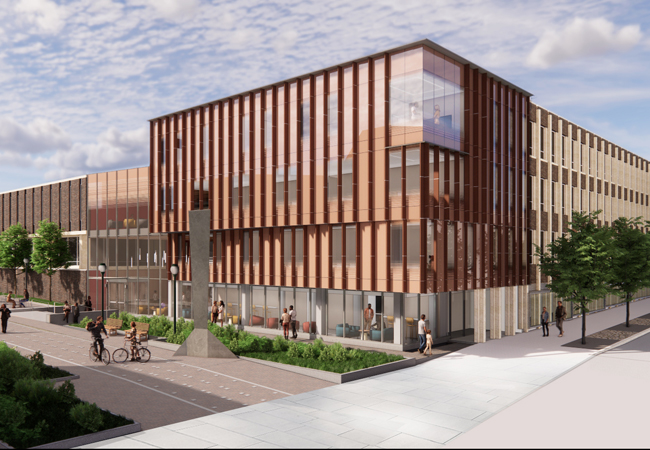 A rendering of the Penn GSE’s completed building expansion project.