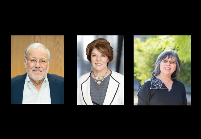 Winners of the 2020 Harold W. McGraw, Jr. Prize in Education, from left, Joseph Krajcik, Estela Bensimon, and Michelene Chi.