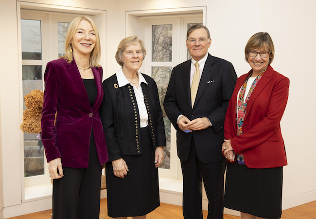 Penn President Amy Gutmann, Suzanne McGraw, Harold McGraw III, and Penn GSE Dean Pam Grossman