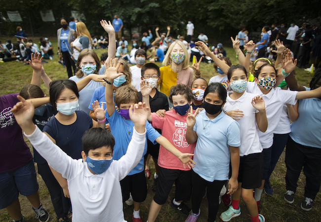 Children at PAS celebrate