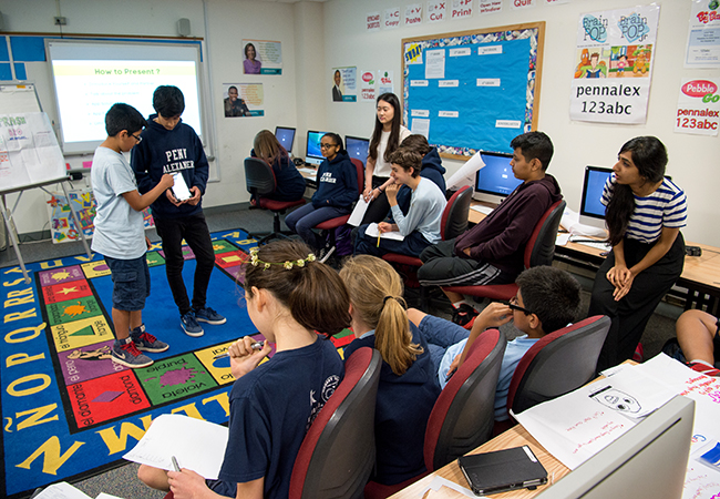 Students in computer room