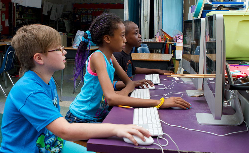 Children on computers