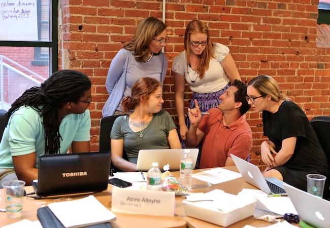 Participants at the San Francisco workshop work in a small group