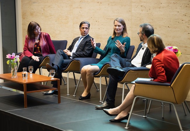 Christine Cunningham discusses engineering during a panel discussion.