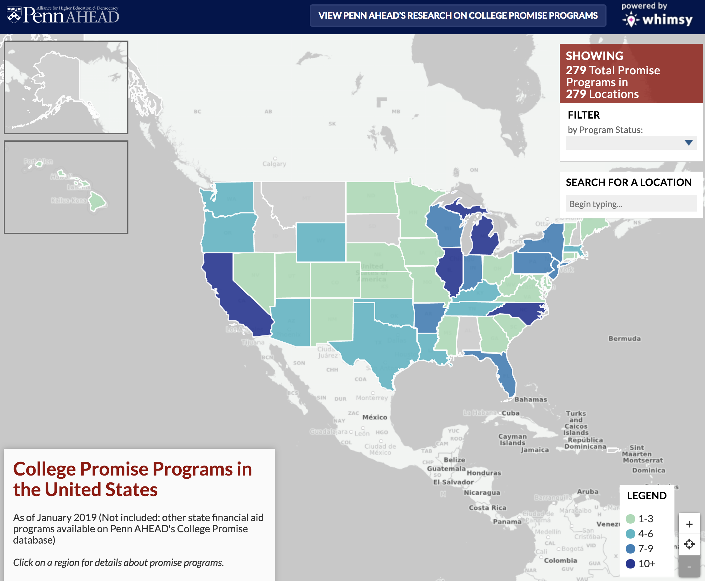 Penn AHEAD College Promise Program Map