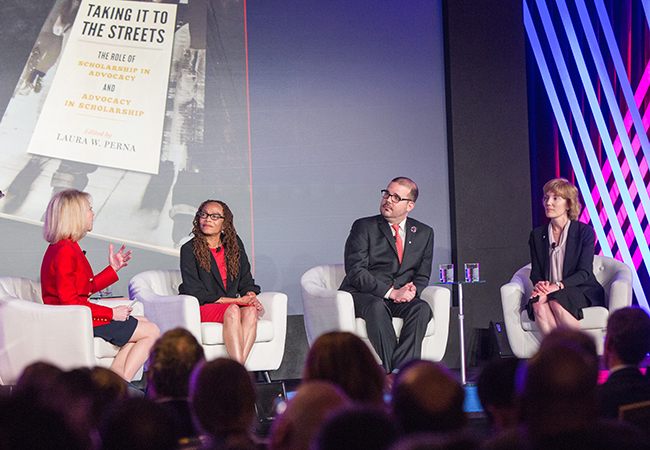 Dr. Perna participates in a panel with fellow Penn faculty José A. Bauermeister and Dorothy E. Roberts, led by Penn President Amy Gutmann at a Power of Penn Campaign event on June 12 in Washington, DC.