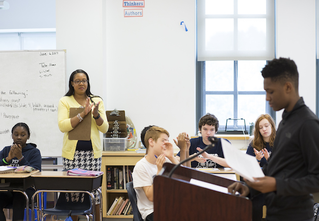 Student speaking in class