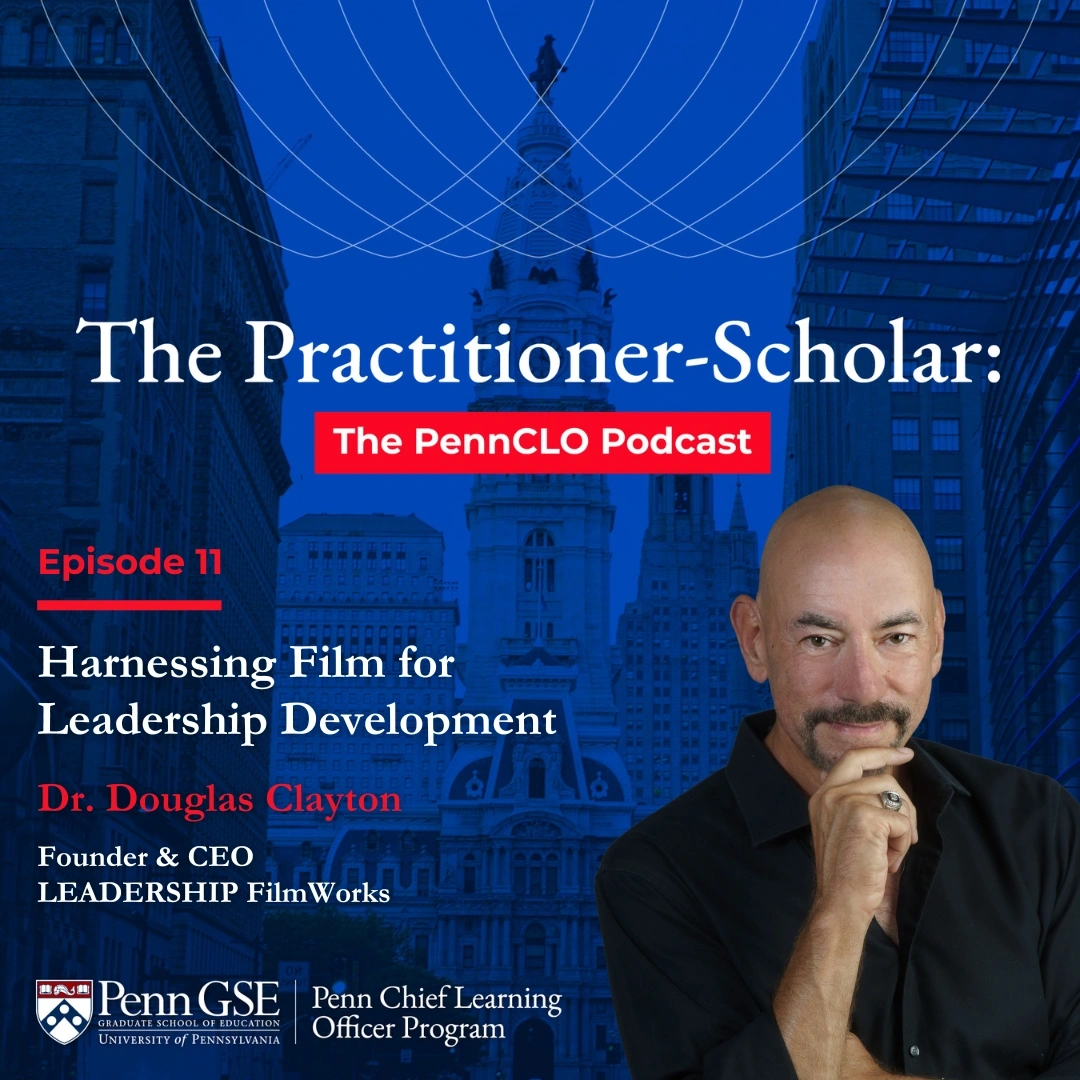 PennCLO Podcast cover artwork for episode 11 with headshot of Dr. Douglas Clayton