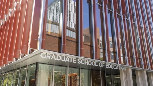 Graduate School of Education signage outside on the building