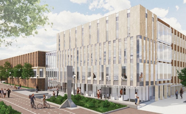 Rendering of overall look of the capital building expansion for Penn GSE