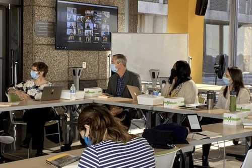 Members of the Penn GSE community gathered in person and online to discuss Robert Moses' Radical Equations for One Book, One GSE