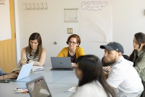 students sitting at desks