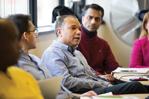 A student participating in a class discussion.