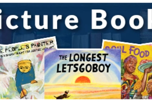 Picture Books banner text above cover images of some of the reccomended Picture Books