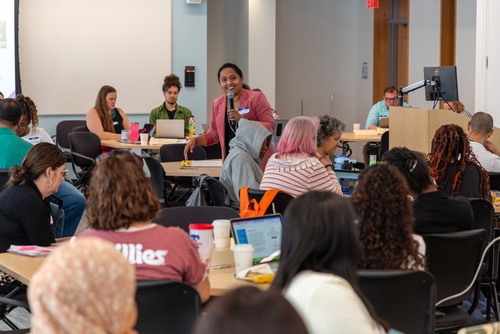 Betty Chandy interacts with the PASS workshop attendees