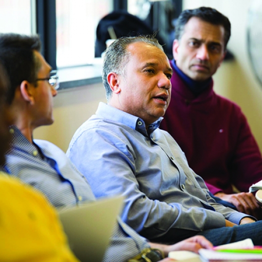 A student participating in a class discussion.