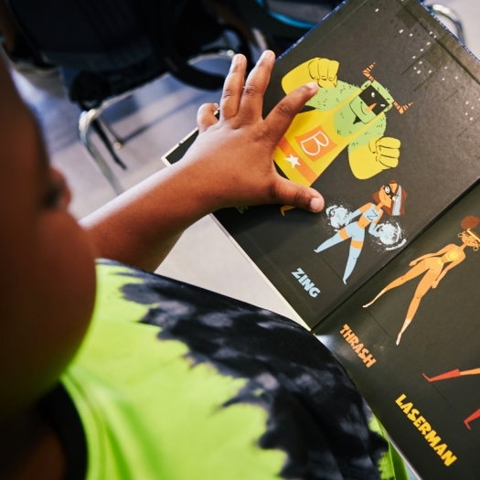 a student reads a book