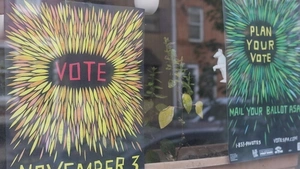 Signs encouraging people to vote. 