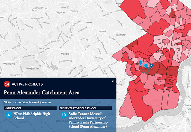 New interactive map highlights Penn GSE's work in Philadelphia  Penn GSE
