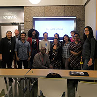 Participants come together for a photo after the screening and discussion of The Hate U Give.