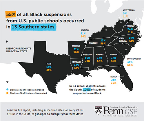 Map of states showing disparity data