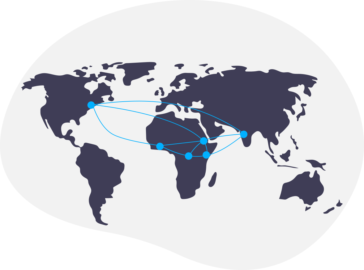 World map showcasing where the RIPPLE lab conducts research